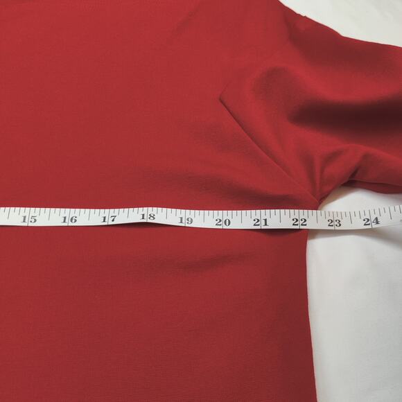 Le Muse Red Tube Dress Chic Cowl Neck Large Lagenlook Minimalist Quiet Luxury - Picture 12 of 14
